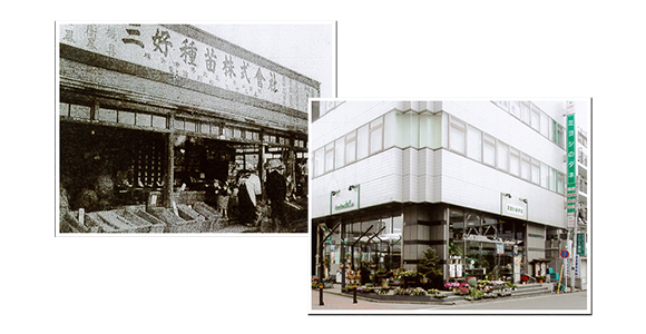 写真：中山本店の現在と過去